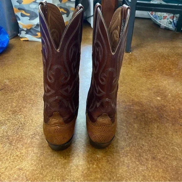Vintage Lucchese Classic Western Lizard Boots L6089 24 Size 9.5 D
